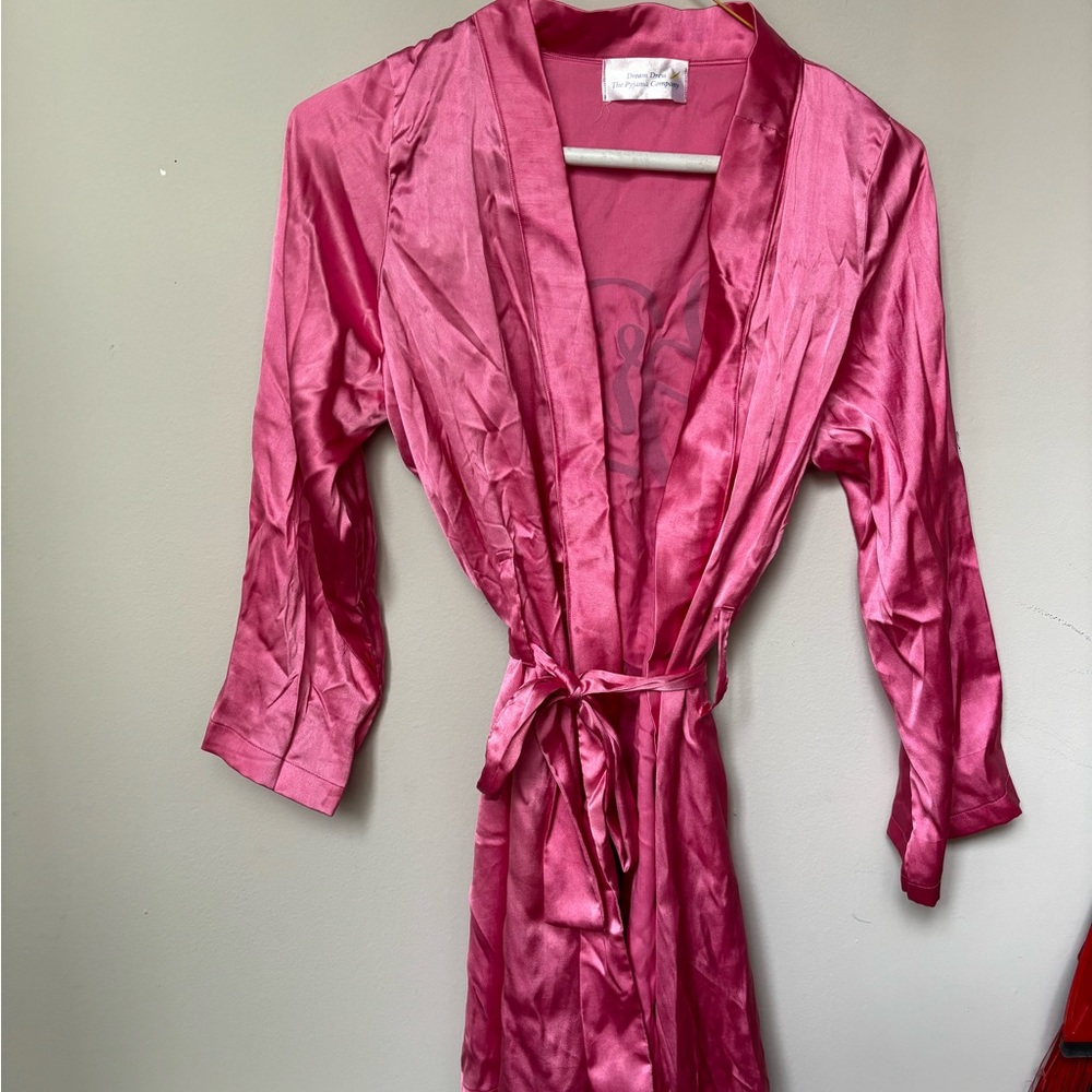 Pink Satin Bride Robe - Picture 2 of 2